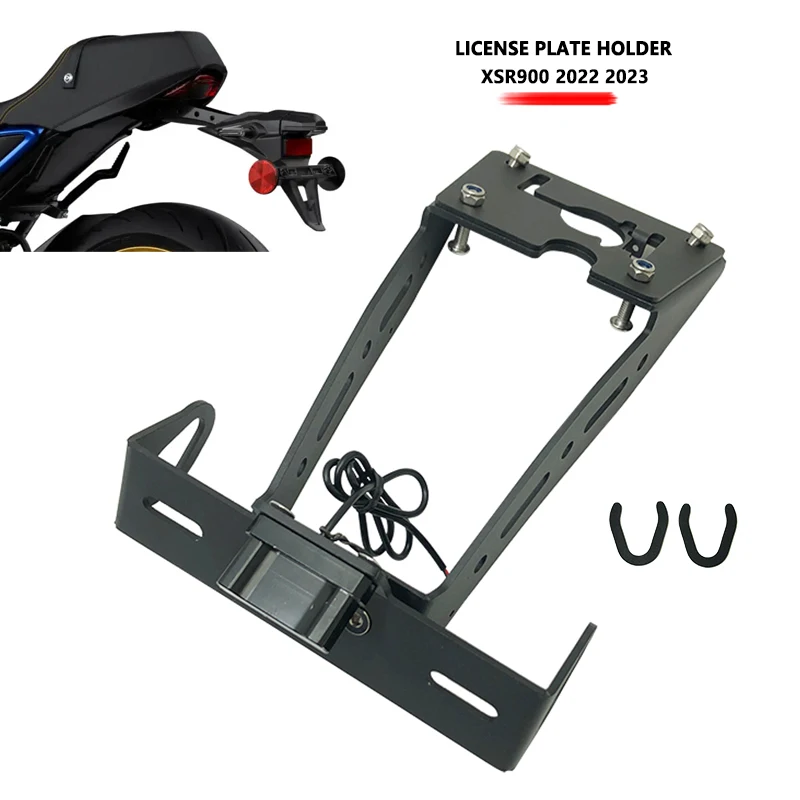 

Подходит для Yamaha XSR900 XSR 900 2022 2023, рамка номерного знака, кронштейн, заднее крыло, аккуратный хвост со светодиодной подсветкой