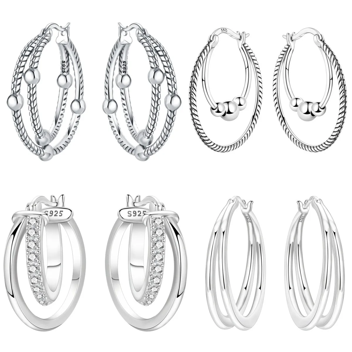 

Серьги Orstarry из стерлингового серебра S925, изысканные, с двойным кругом и изгибами, для женщин, подарок на день рождения