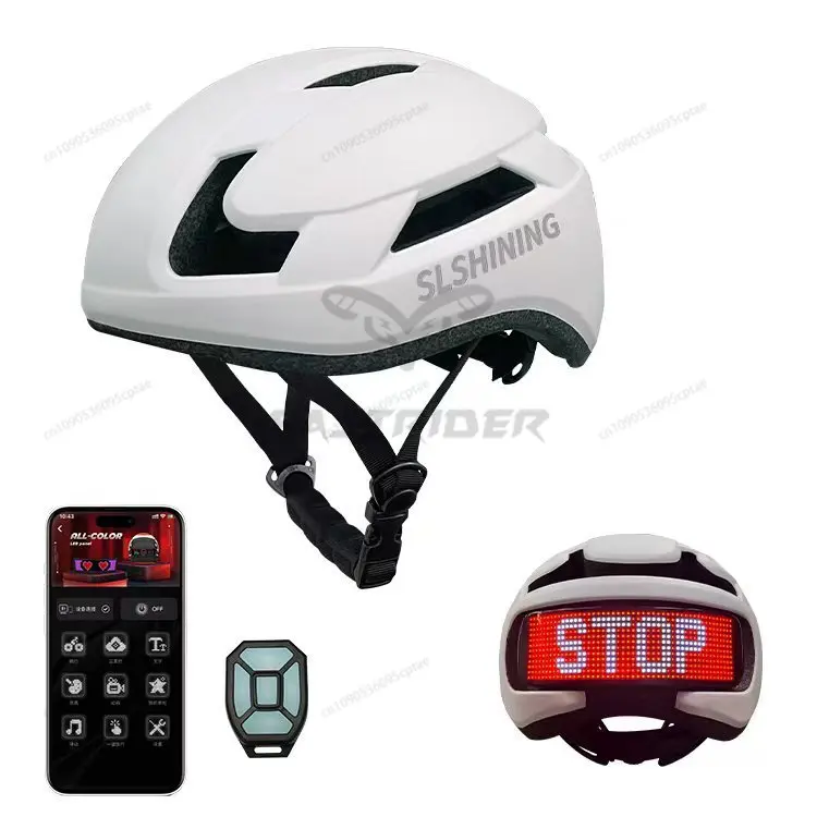 

Outdoor riding LED luminous helmet integrated APP Bluetooth editing helmet screen Electric motorcycle with tail lights