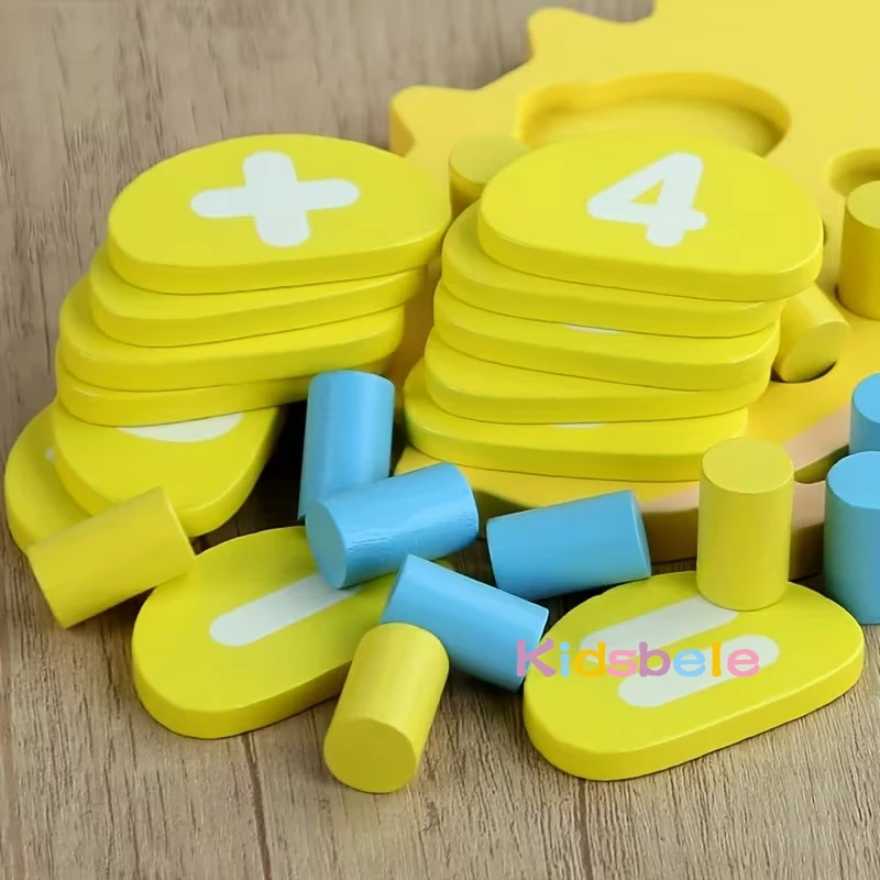 Kids Math Learning Toy Wooden Hedgehog Ten Digit Counter Montessori Addition and Subtraction Board for Numbers 1-10 Cognitive Te