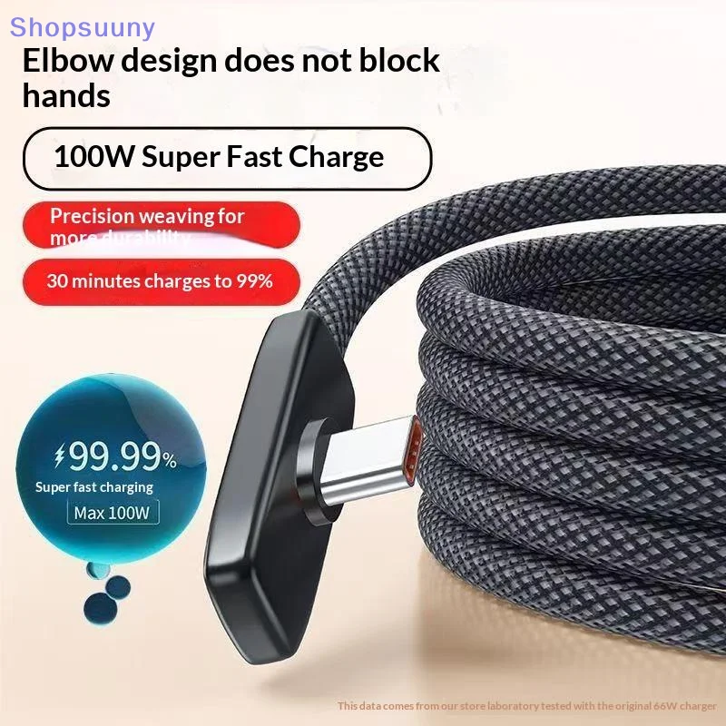 [SU]1Pcs 100W USB To Type C Fast Charging PD USB C Super Charging 90° Elbow Data Cable Game Cable For Phone[SU]