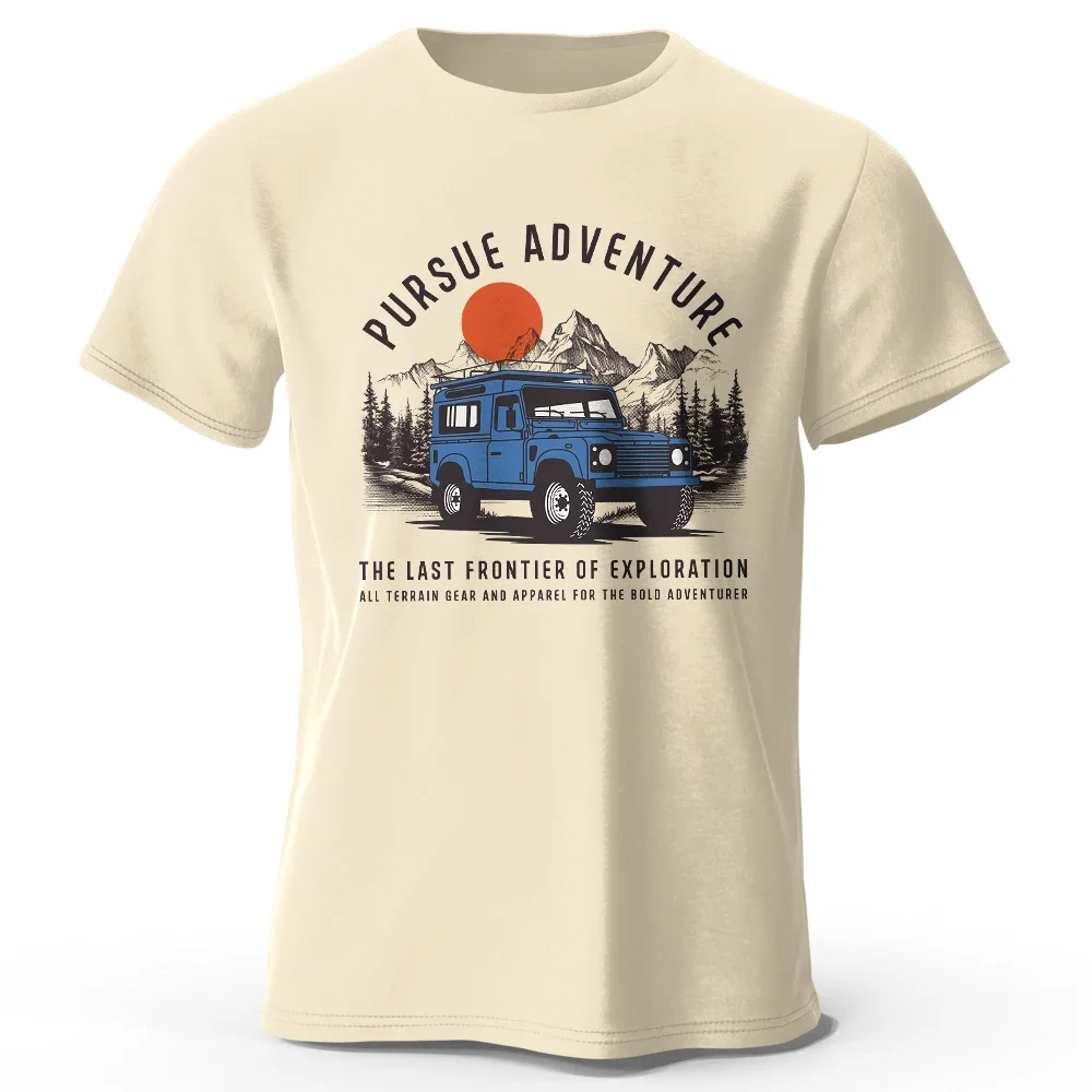

Wilderness Explorer-Camiseta con estampado de medalla Vintage para hombre y mujer, camisetas de algodón con gráfico topográfico