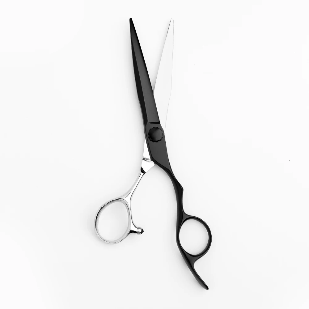 ATS314 Premium Steel Professional Hairdressing Scissors 6.3 Inch Silver Black Scissors Comprehensive Barber Scissors