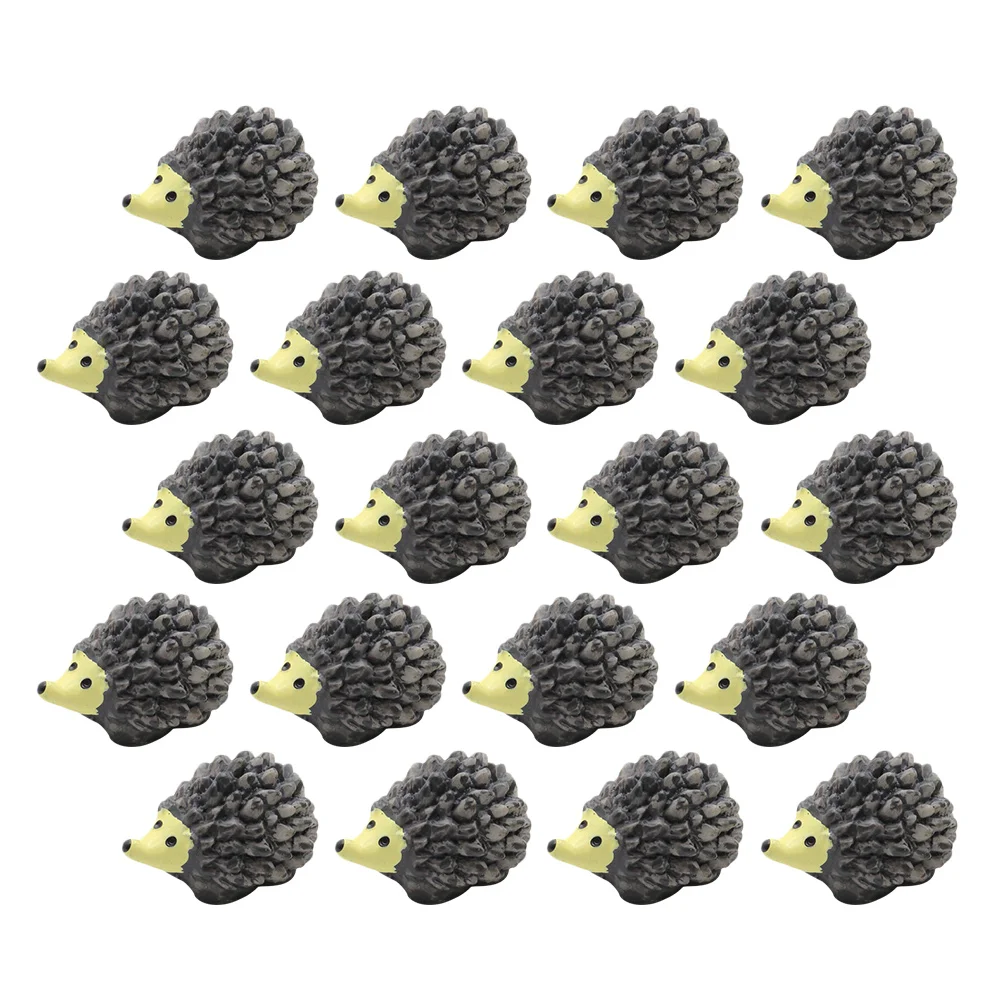 20 Pcs Hedgehog Ornament DIY Bonsai Decor Plant Decorate Mini Animal Ornaments Resin Landscape Crafts Pots for Plants