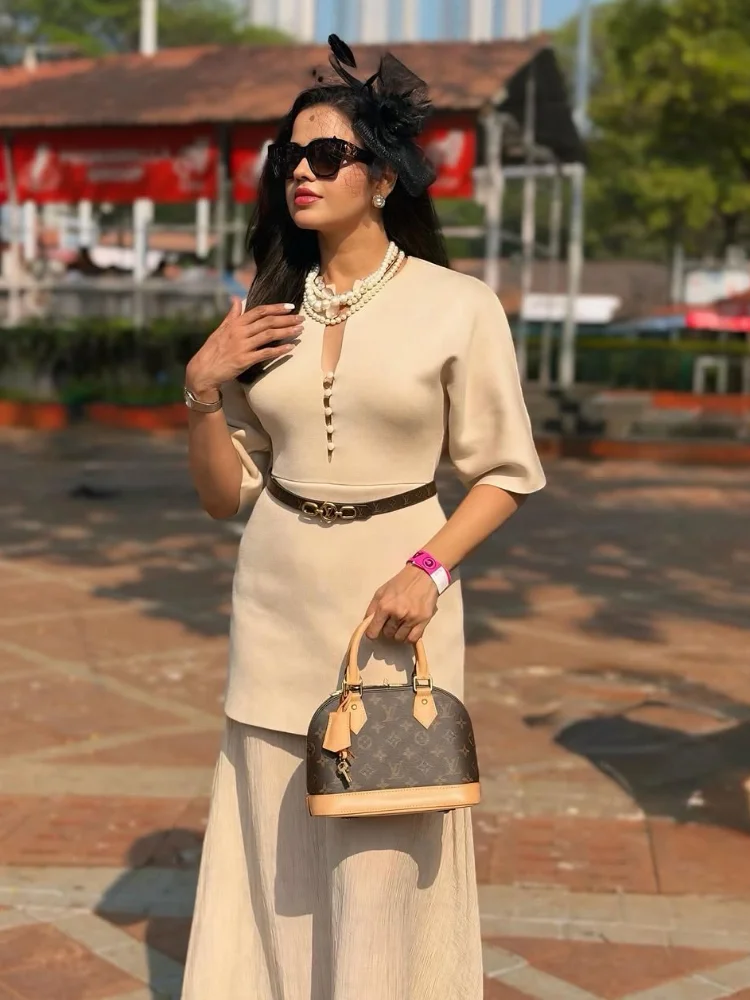 

Fashion Women Patchwork Dress Chic Single Breasted O-neck Cinched Waist Female Dress Fashion Summer Vacation Streetwear 2026