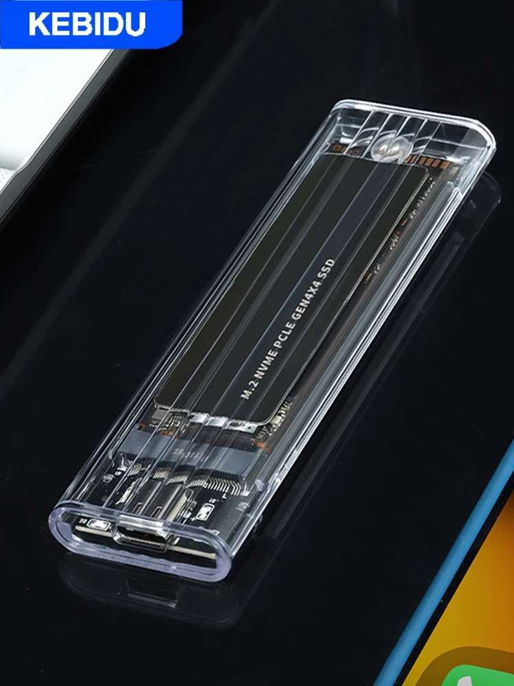 Obudowa KEBIDU M.2 NVME PCIe Protocol NGFF SATA SSD Przezroczysta USB Typ C 5/10Gbps PCI-E M2 SSD Zewnętrzna Obudowa Dysku Twardego — zdjęcie produktu 7