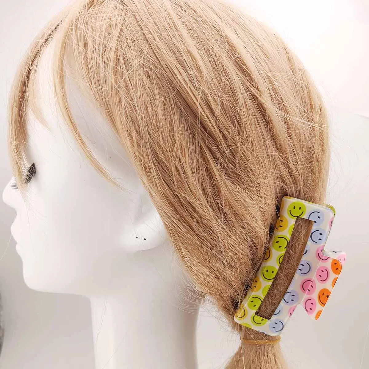 Novo colorido sorriso garra de cabelo caranguejos para meninas bonito sorriso em forma de grampos de cabelo feminino acessórios para o cabelo grampos de cabelo