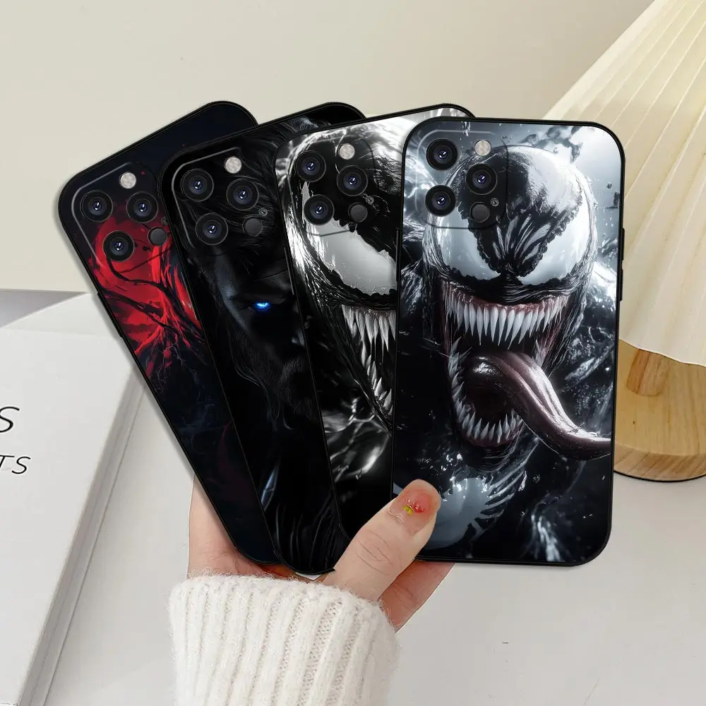 Marvel Venom 3 The Last Dance Case For iPhone 16 15 14 13 12 11 Pro Max Plus Mini Funda For iPhone 15 16 ProMax Black Soft Cover