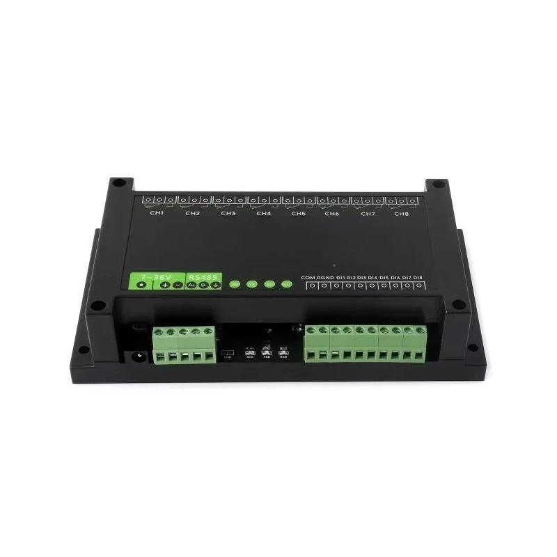 Industrial Modbus RTU 8-ch Relay Module (D) With Digital Input and RS485 Interface, Multi Isolation Protection Circuits, 7~36V