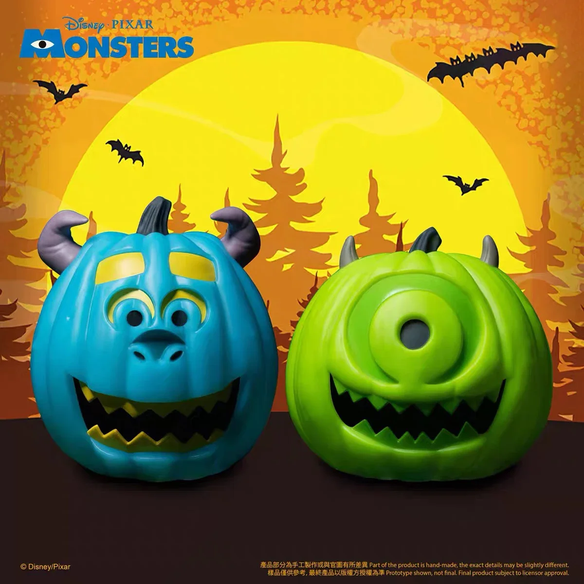 

Disney Monsters University Mike Wazowski Sullivan Pumpkin Head Night Light Action Figures Halloween Cartoon Decor Ornaments Toy