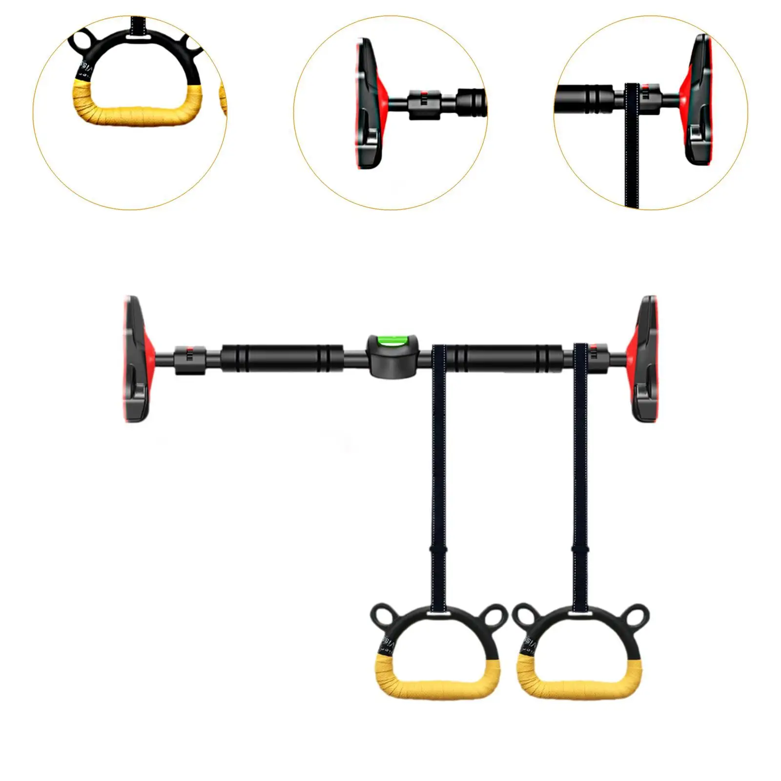 Pull up Bar Multipurpose Shoulder Arm Training High Load Capacity Gym Easy Install Door Horizontal Bar with Hanging Pull Rings