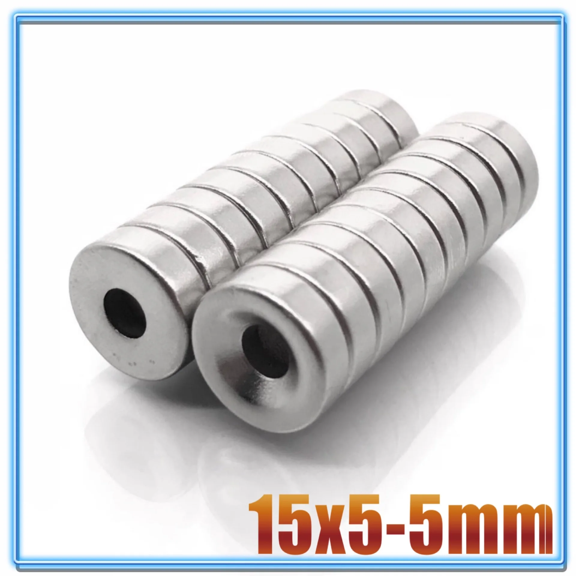 2~200PCS 15x5-5 Super Powerful Magnets 15*5 mm Hole 5 mm Permanent Neodymium Magnetic 15x5-5mm Countersunk Round Magnet 15*5-5