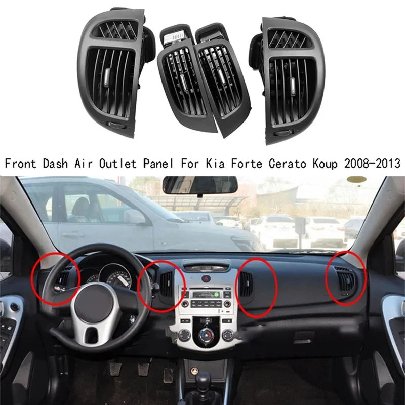 

1Set For Kia Forte Cerato Koup 2008-2013 Air Conditioning Outlet Front Dash Air Outlet Center Vents Plate Panel