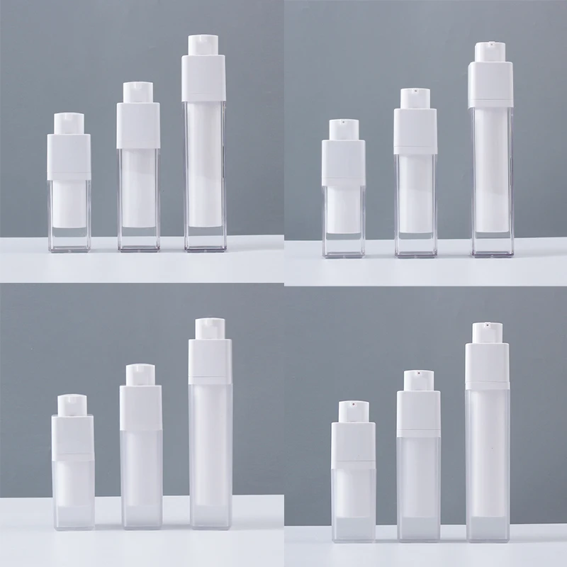 

5Pcs 15ml/30ml/50ml Refillable Bottle Airless Lotion Vacuum Pump Cosmetic Bottle Portable Reusable Empty Spray Bottle For Travel