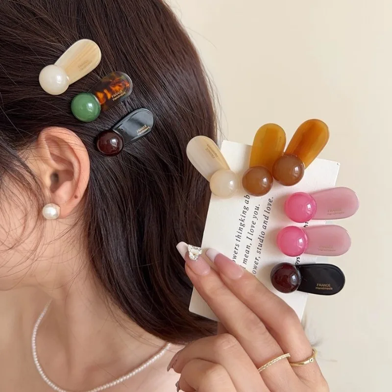 

2pcs/set Acetate Candy Color Hair Clips Women Girls Sweet Colorful Bangs Side Hairpins Duckbill Clips Headwear Hair Accessories