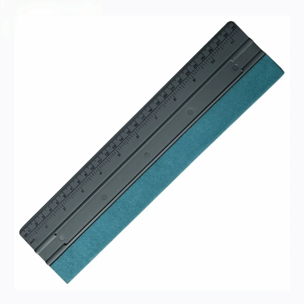 Suede Felt Vinyl Wrap Squeegee With Ruler Scratch-Free Window Tint Tool Measuring Edge Comfortable Grip Car Film Scraper
