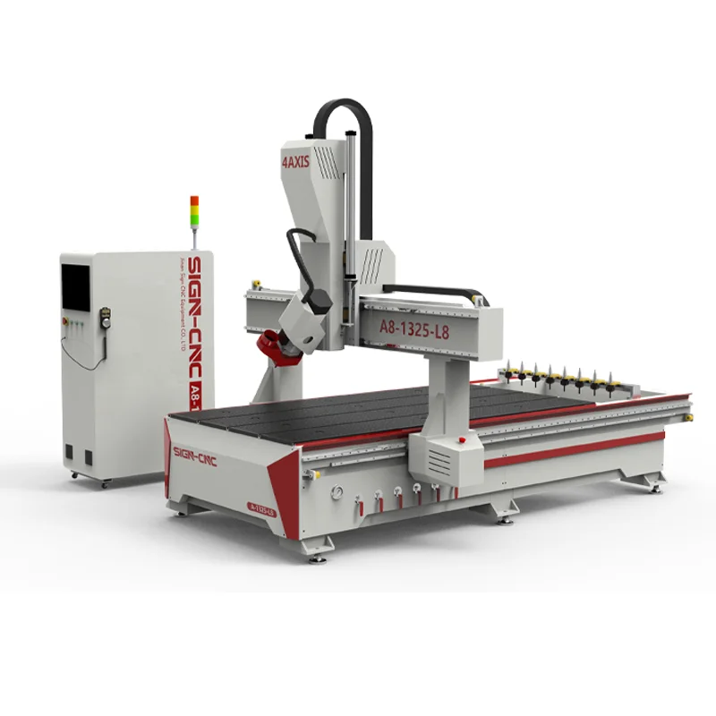 Engraving Cutting Machine 3D Wood Door Furniture Acrylic Crafts Art Engraving Router Machine CE 1325 Wood Router 4 Axis CNC