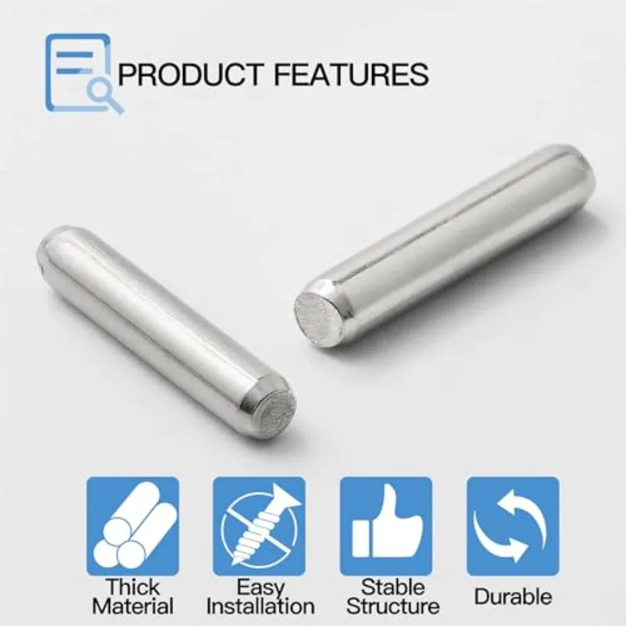 Pcs Metal Dowel Pins, 5 x 25 mm Shelf Support Pegs, Fasten Elements Polished Nickel Metal Pegs for Bookshelf Shelves Cabinet Cl