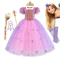 Disney Princess Rapunzel for Girls Costume Movie aggrovigliato Kids Cosplay Carnival Party Vestido Birthday Christmas Dress 3-10Yrs