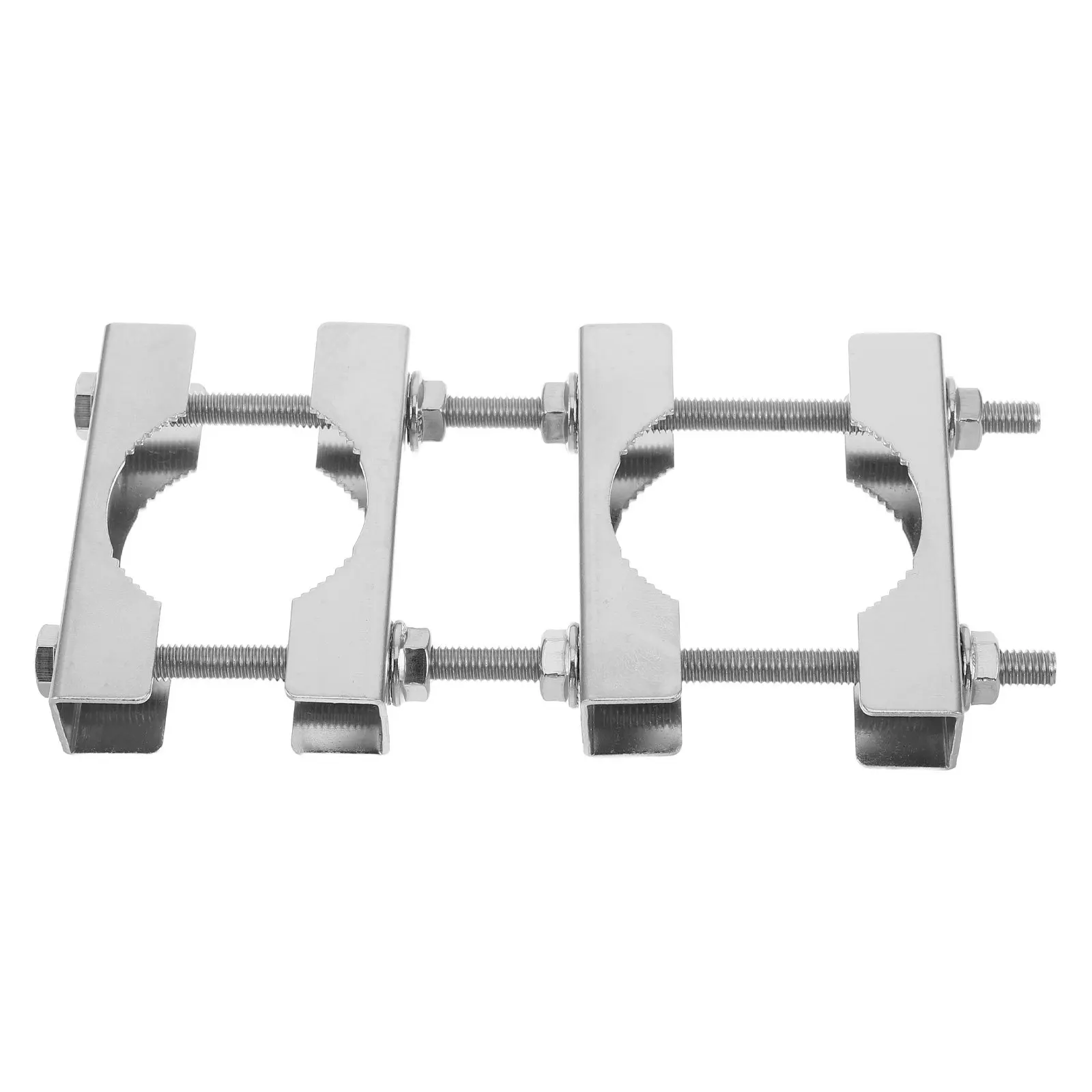 Double Antenna Mast to Mast Clamp Bracket M6 Heavy Duty Galvanized Iron Outdoor Pole Mounting Hardware for TV Network Security