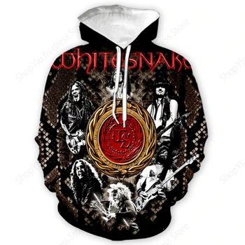 Whitesnake Band 3d Print Hoodie Men Women Fashion Rock Band Hoodies Hip Hop Metal Sweatshirt Boy Coat Women Sweats Tracksuit Boy