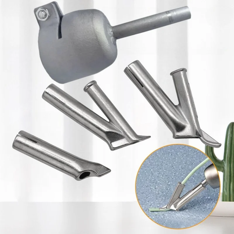 

4Pcs Hot air welding torch fittings welding nozzle Stainless steel welding nozzle triangle fixed point nozzle round nozzle