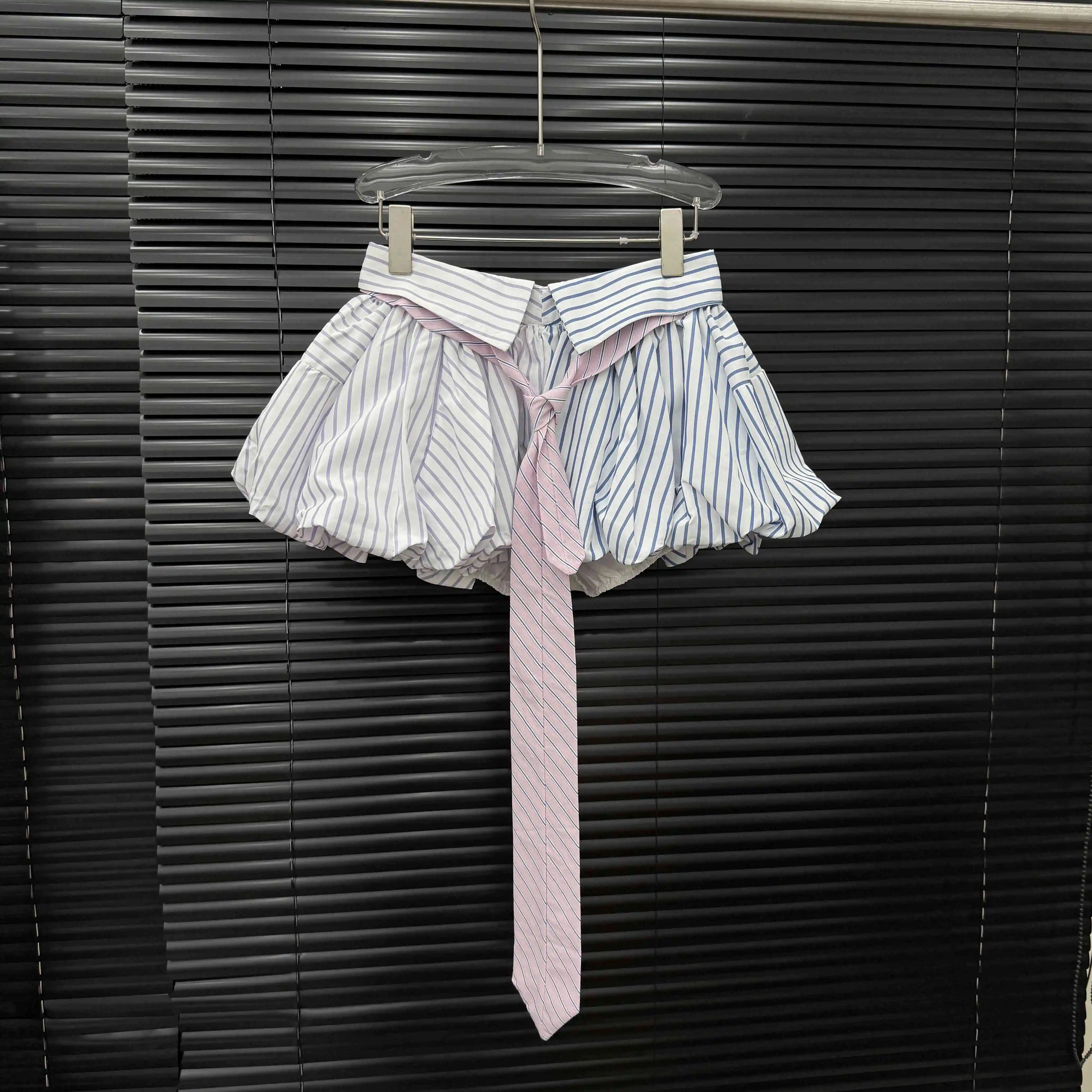 

Women's Niche Design Striped with Tie Skirt, Two-piece Set Skirts for Ladies