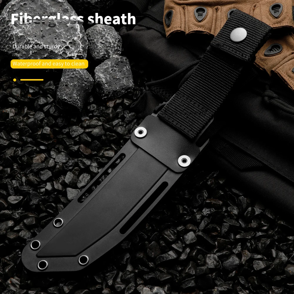 High quality 3V powder steel outdoor knife fixed blade wilderness survival knife men\'s gift rescue knife hiking hunting knife