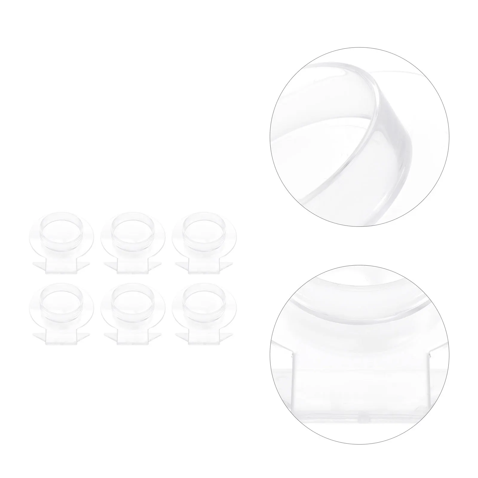 

6Pcs Clear Acrylic Jewelry Display Stand Bracelet Holder Accessories Organizer Exquisite Workmanship Durable Long Lasting Home