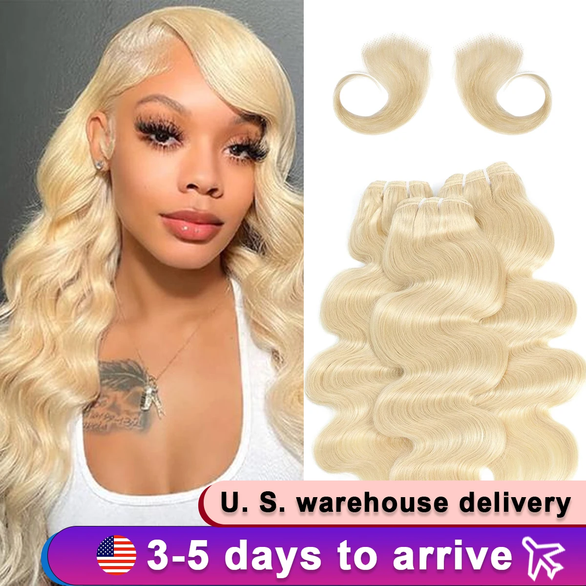 

12A Бразильские пучки объемных волн 613 Светлые волосы 100% необработанные девственные волосы Объемная волна 3 пучка Пучки человеческих волос Пропозиции