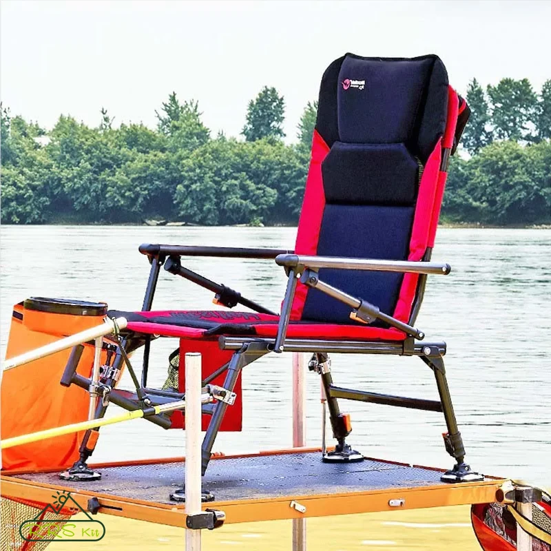 

All Terrain Foldable Aluminium Fishing Chair Multi-functional Fishing Chair Liftable Reclining Fishing Seat Fishing Equipment