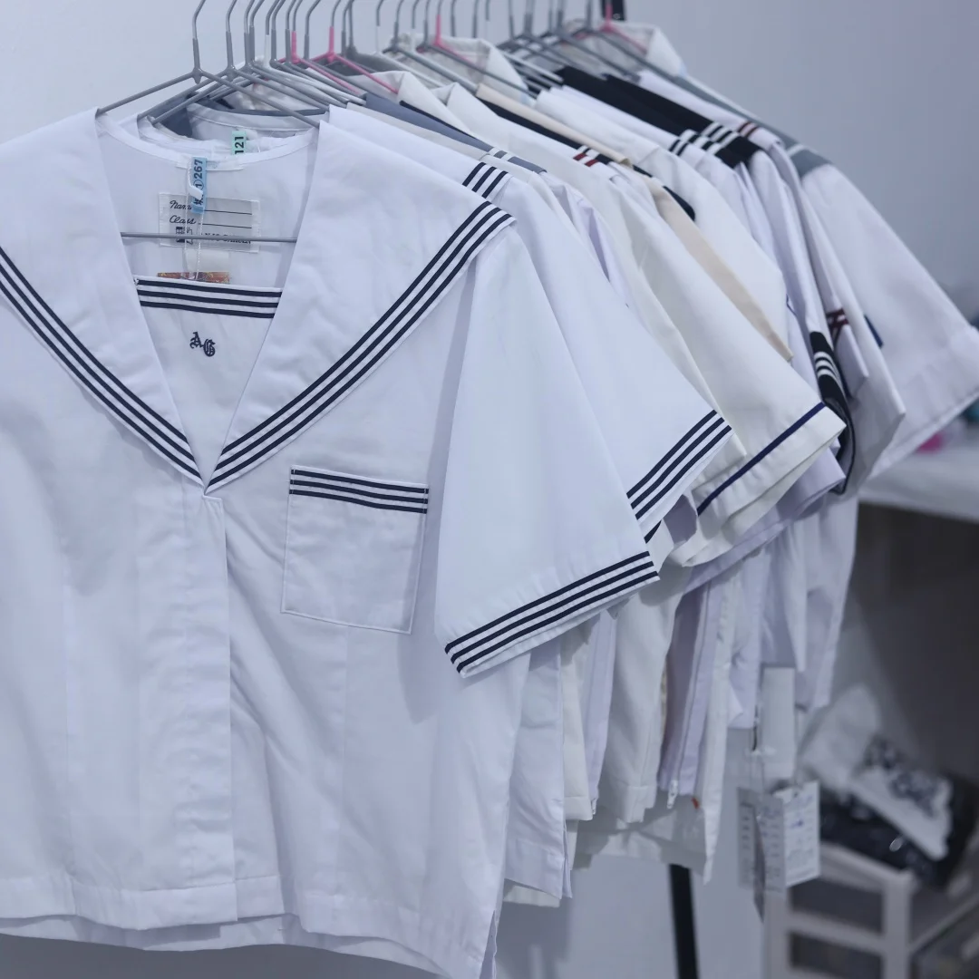

Cute Style Summer Short Sleeve Sailor Suit Student Uniform Japanese Unique Collar School Uniform Top for Women
