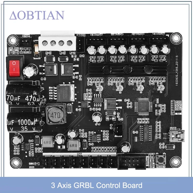 Axis Grbl Control Board Suporte 500w Spindle Controlador Offline para Máquina de Gravação Cnc Gravador a Laser Woodworking Router 3
