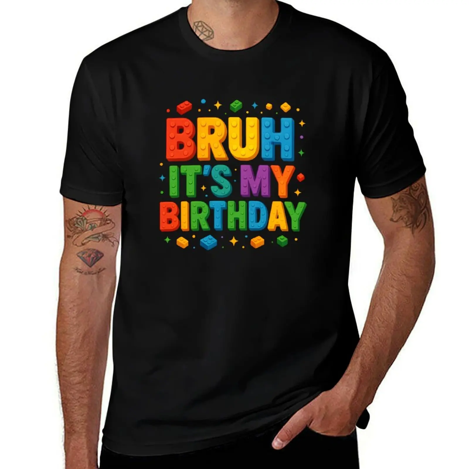 

BRUH It's My Birthday Master Builder Building Blocks Kids T-Shirt anime figures topping tshirts for men