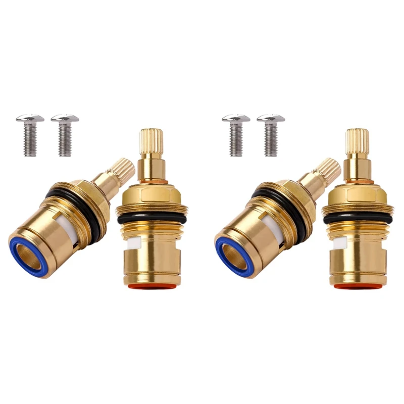 

4PCS Brass Ceramic Stem Ceramic Disc Cartridge Faucet Valve Cartridge Replacement Faucet Repair Replacement Parts