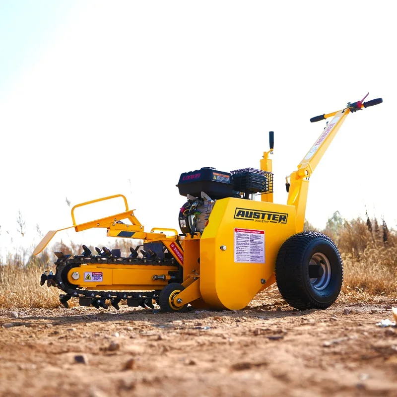 

【Popular】AUSTTER Walking Behind Motor Powered CE Approved Mini Trencher Machine For Agriculture Garden