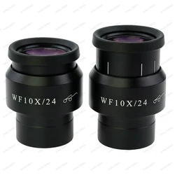 2PCS WF10X/24MM Stereo Microscope Eyepiece 10X High Eye Point Eyepiece Large Field of View Adjustable Mounting Size 30MM
