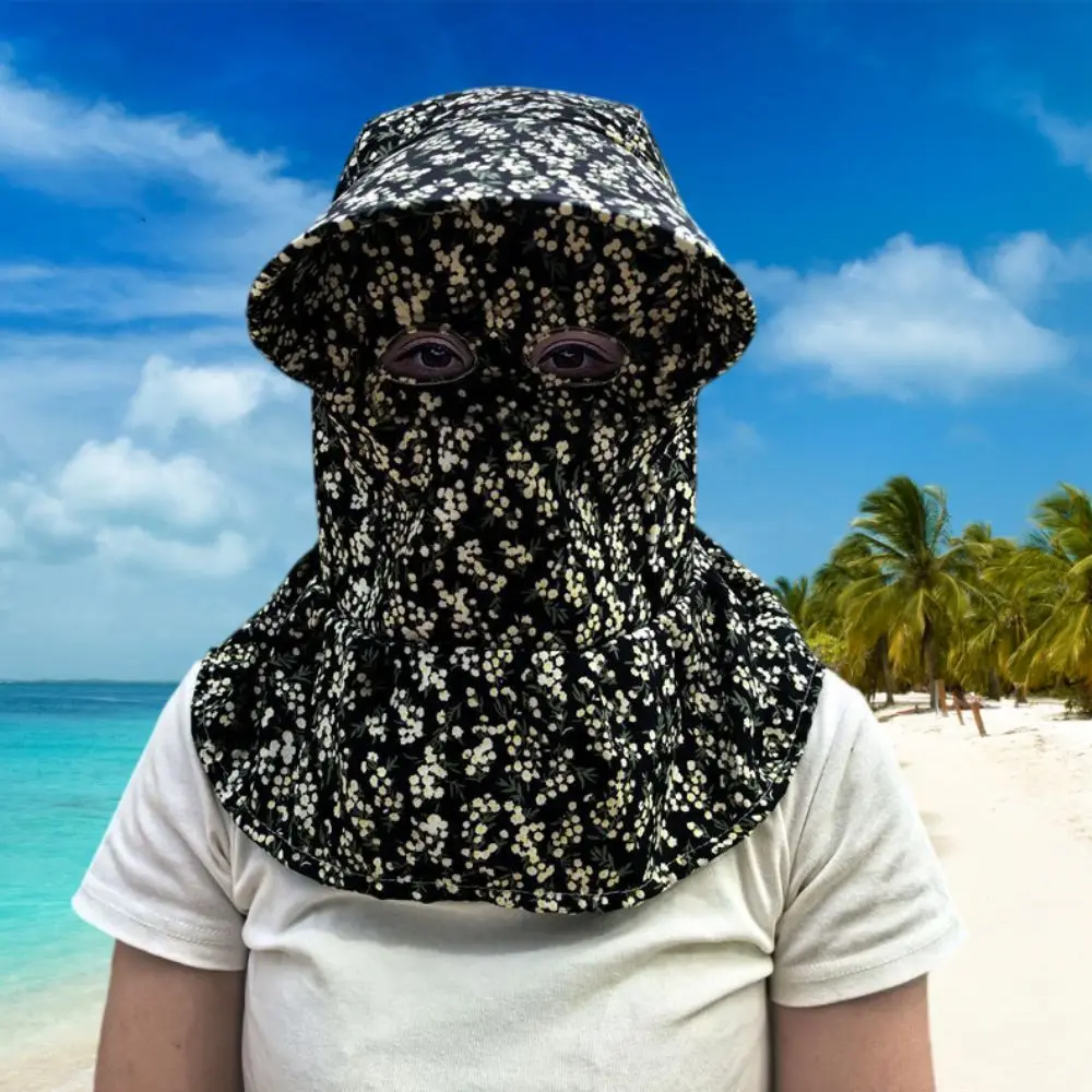 Wide Brim Face Mask Sun Hat Breathable UV Protection Tea Picking Work Hat Lightweight Full Wrap Fisherman's Hat Summer Outdoor