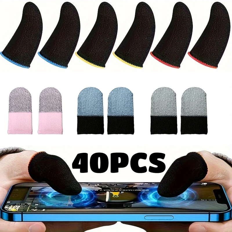 Fingerhüllen für Mobile Gaming Zweifarbige Touchscreen-Daumenabdeckungen Rutschfeste Atmungsaktive Sensitive Touchscreen-Handschuhe