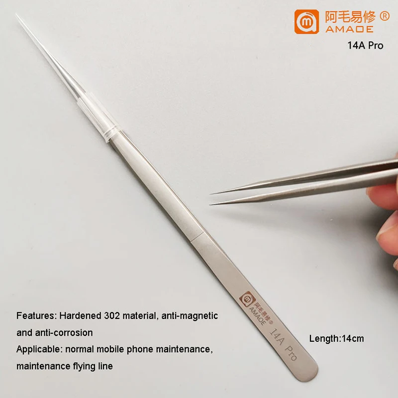 Amaoe Tweezers Forsep Presisi Baja Sidik Jari Garis Terbang Aloi Titanium untuk Perbaikan Lonjakan Kabel Motherboard Ponsel