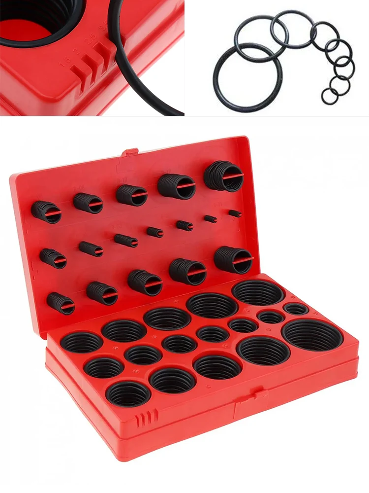 419PCS 32 Types of Nitrile O-ring Repair Accessories Box European Standard Multi-Purpose Nitrile Rubber Material Repair Kit