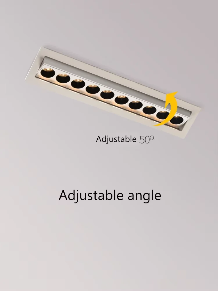 Imagem -02 - Dimmable Linear Strip Spotlight Incorporado Led Grille Light Long Flood Downlight Anti Glare Lâmpada do Teto para Sala de Estar e Cozinha