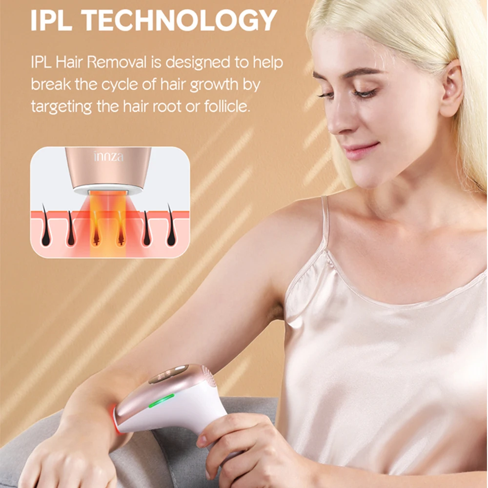 Innza IPL Hair Removal Epilator Hair Removal Machine Permanent 2 Modes 5 Levels Electric Epilator 999000 Flashes