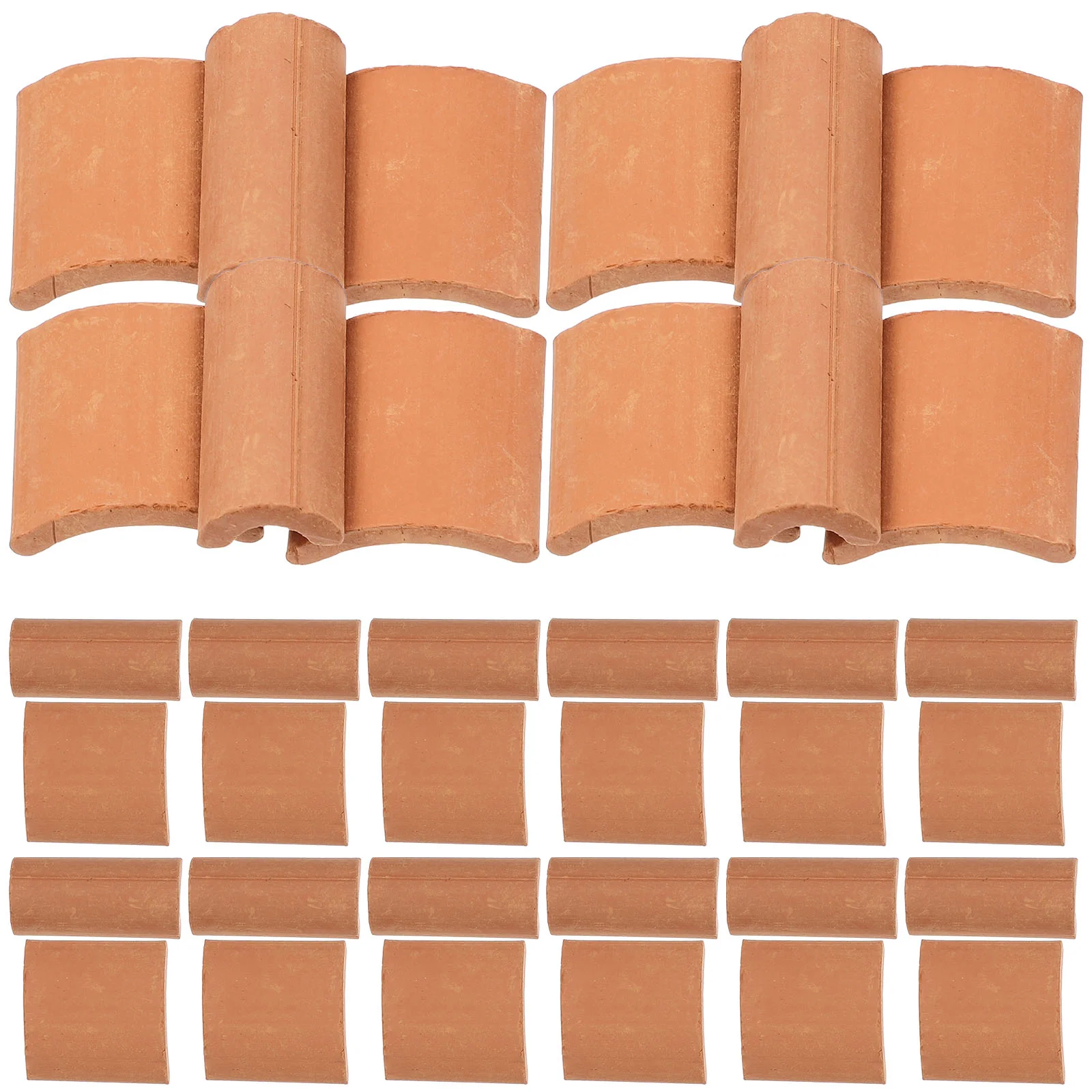 

120 Pcs Miniature Clay Roof Tiles Tile Model Diorama Supplies Child Building Blocks Simulated Roof Tiles Props