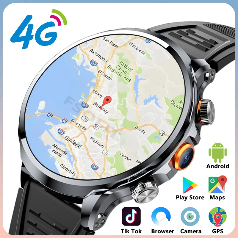 4G Network Android Smart Watch 1.95-inch 3D With SIM Card Camera Smartwatch Support Google Play Download APP GPS WIFI NFC Call