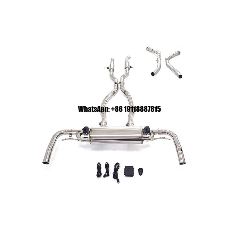 

ING High Quality Stainless Steel Exhaust Muffler Valve Catback Exhaust Downpipe for Mercedes Benz GLS63 X166 5.5T Exhaust Pipes