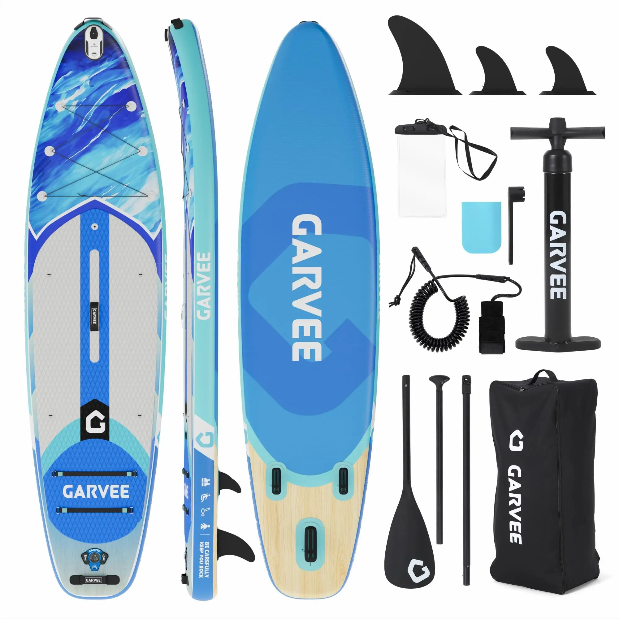 Opblaasbare Rise Up Paddle Board Stand-up Paddleboard complete sets met verstelbare peddel/handpomp voor buitensporten op het water