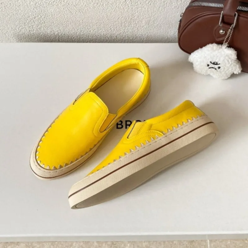 Luxury Women's Shoes Handmade Genuine Leather Loafers for Woman Exquisite Britain Casual Shoes Designer Shoes Zapatos De Mujer