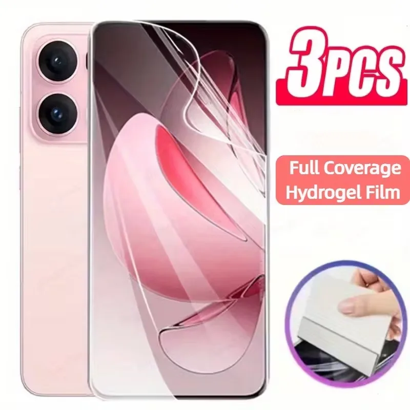 3Pcs Hydrogel Film For OPPO Reno11 Reno11 Pro Global For OPPO Reno11 F 5G Reno11 A 4K Clear Screen Protector Curved Screen Fit