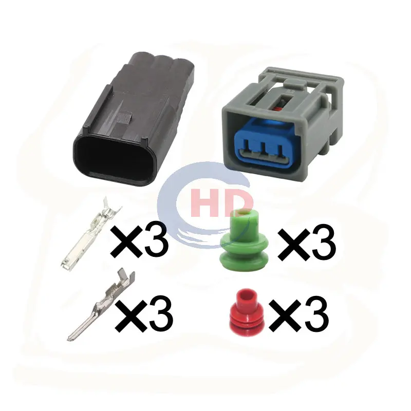 1-20 sets  3pin auto wiring harness plug cable electric plug connector HD036E-1.5-11 1WTT-14A464-MA